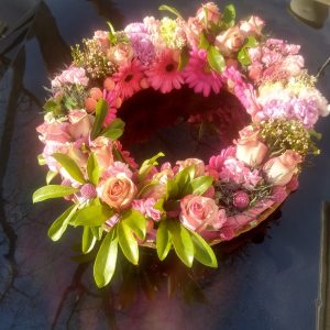 Fresh Flower Wreath or Cross
