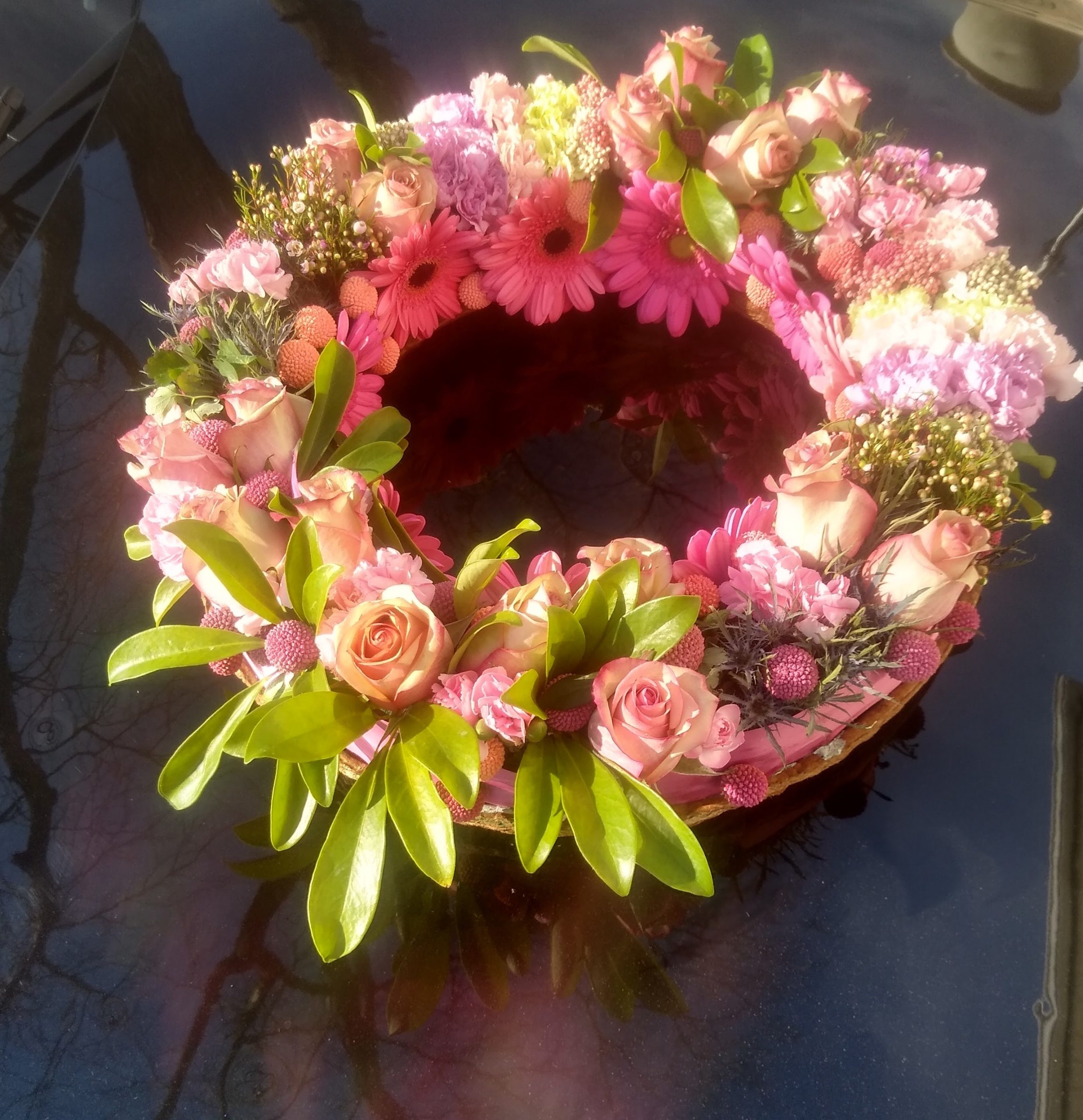 Fresh Flower Wreath or Cross